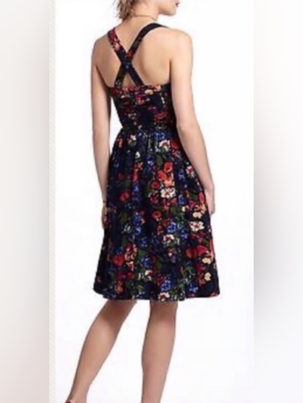 44. Anthropology Size 8 Nwot Corderoy Floral Dress - Picture 2 of 4